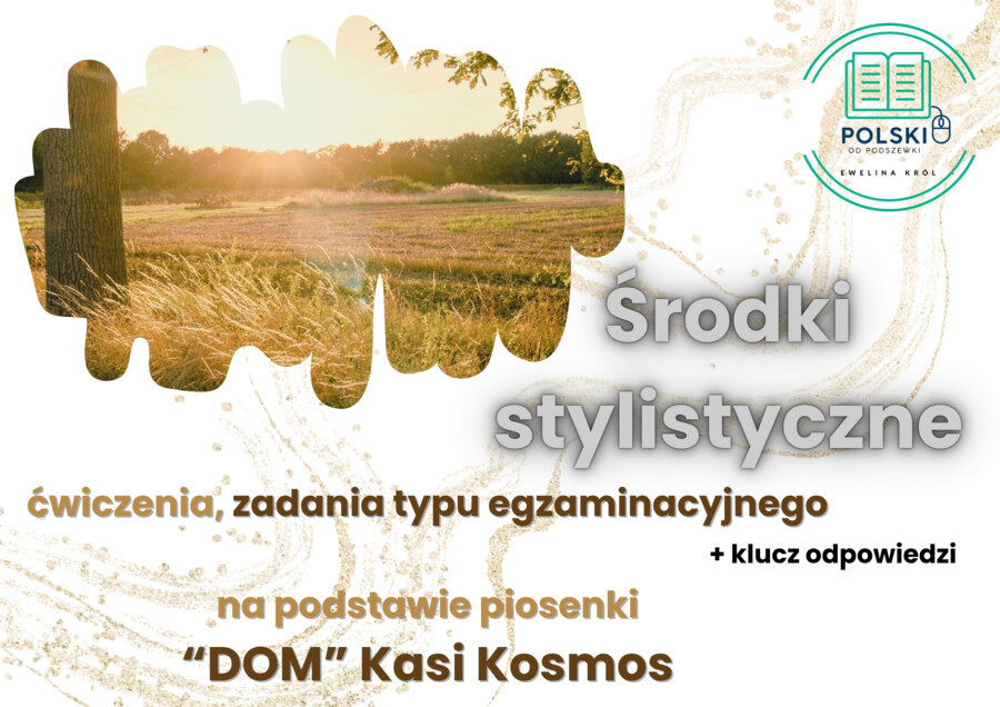 Środki stylistyczne - ćwiczenia, zadania egzaminacyjne na podstawie piosenki "Dom" Kasi Kosmos