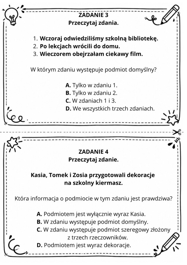 "Gramatyczna objazdówka"  - części zdania.