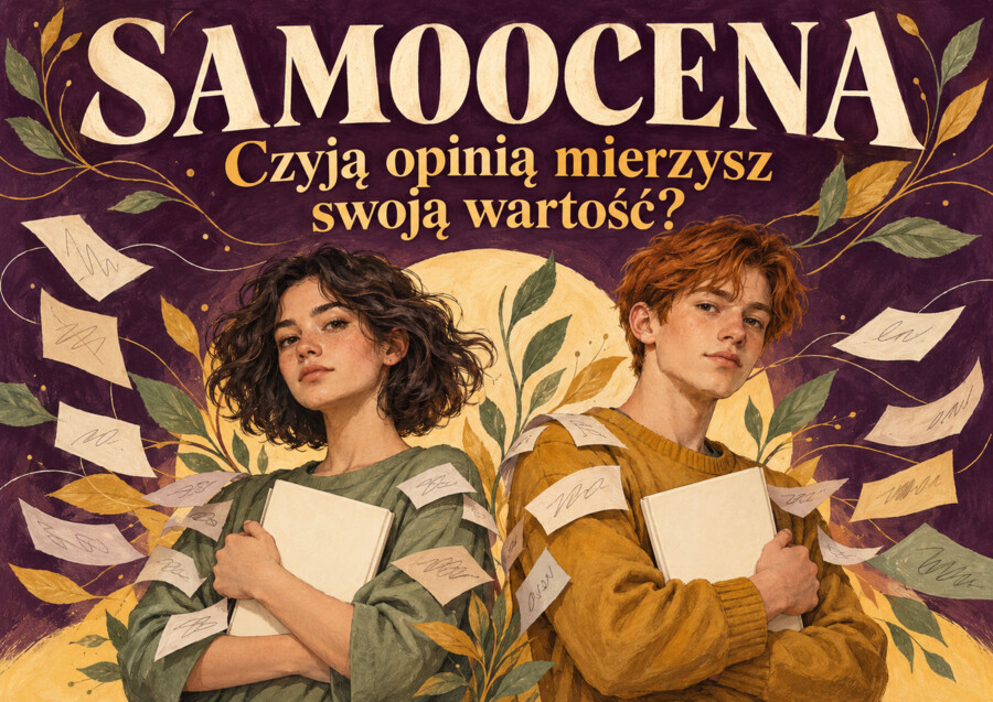 SAMOOCENA - Czyją opinią mierzysz swoją wartość?  Gazetka edukacyjna: 21 ilustrowanych plansz A4 w poziomie.