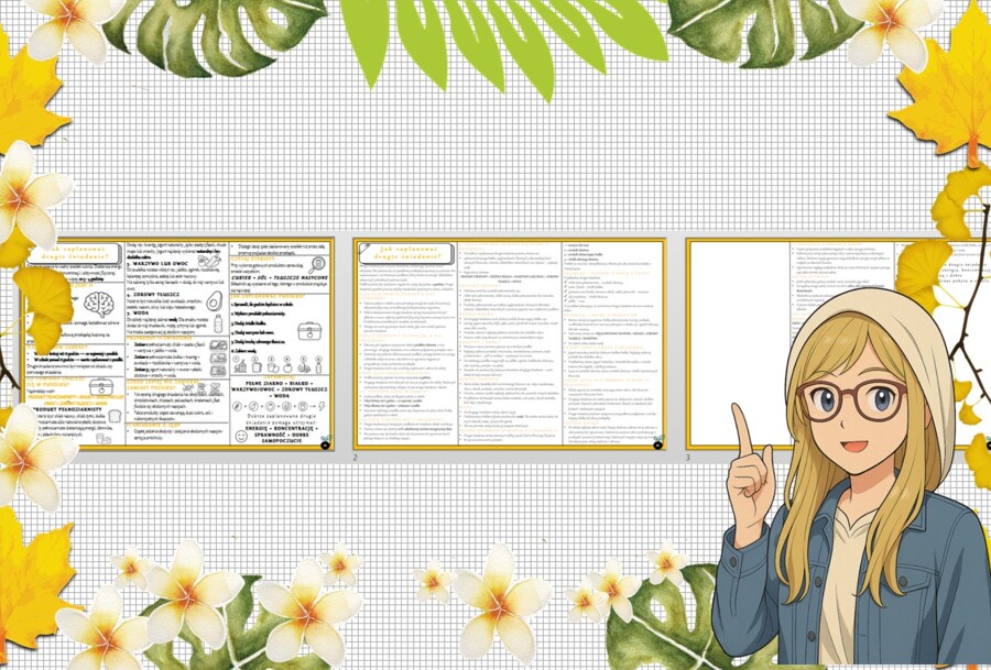Sketchnotka/notatka - dla ucznia i przypomnienie dla nauczyciela w pdf. Temat "Jak zaplanować drugie śniadanie?". Edukacja zdrowotna. Klasa 4.