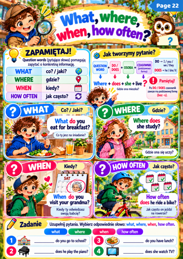 Present Simple – karty pracy, ćwiczenia i powtórka gramatyki