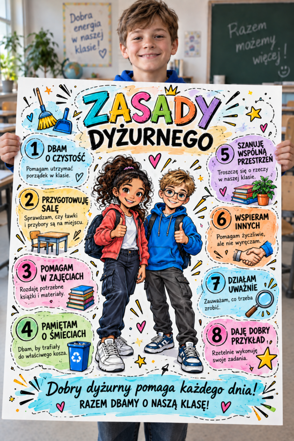Dekoracja klasy - Zasady Dyżurnego / Zasady naszej klasy