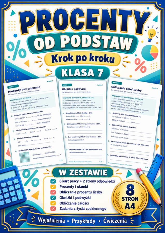 PROCENTY-KROK PO KROKU- klasa 7