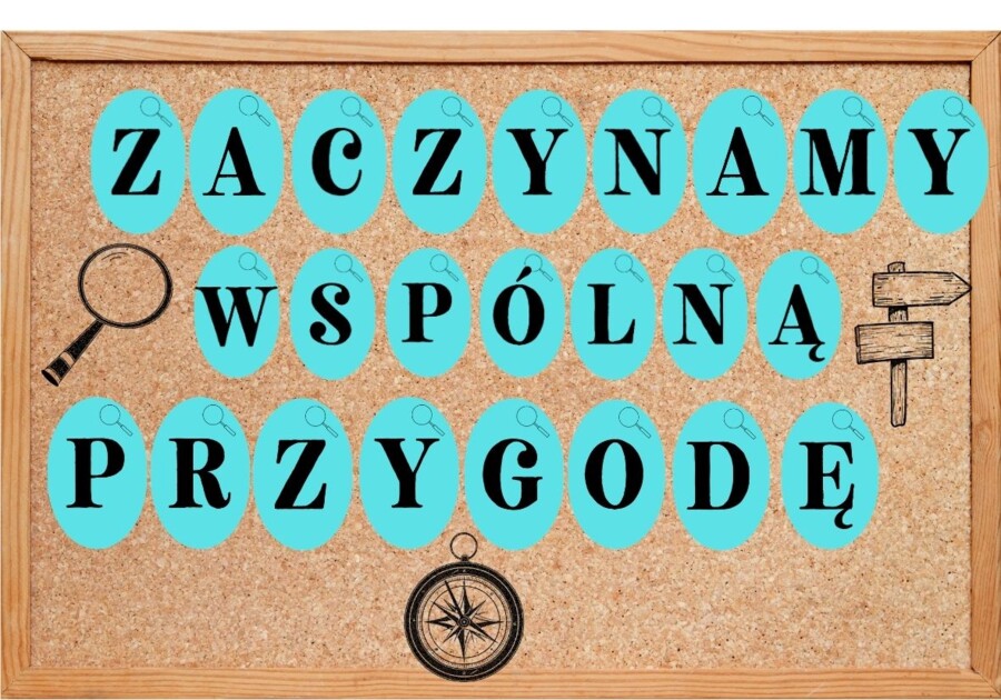 DEKORACJA  „ZACZYNAMY WSPÓLNĄ PRZYGODĘ” 🔎🛣️🎒