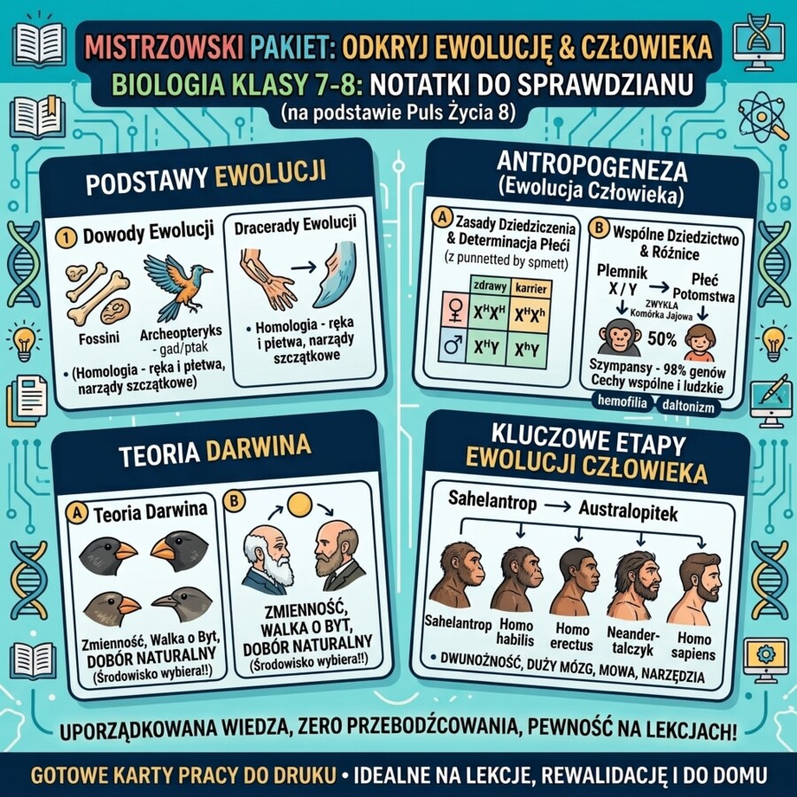 Ewolucja Życia na Ziemi: Notatki do Sprawdzianu na Podstawie Podręcznika Puls Życia 8