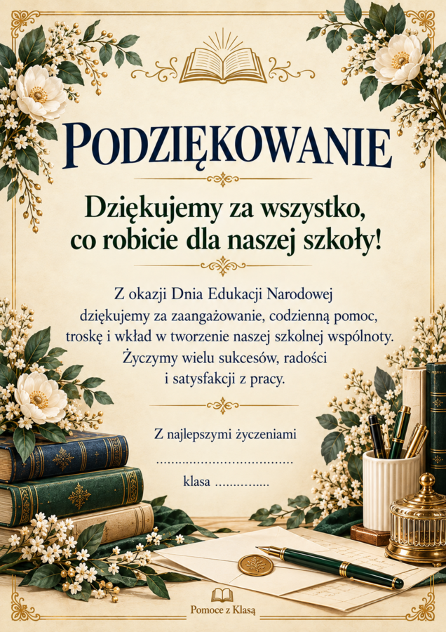 Dzień Edukacji Narodowej - 12 plansz - Podziękowania dla WSZYSTKICH pracowników szkoły