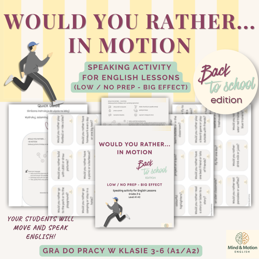 Would You Rather… IN MOTION - Back to School Edition | Speaking Game | Klasy 3-6 | A1-A2
