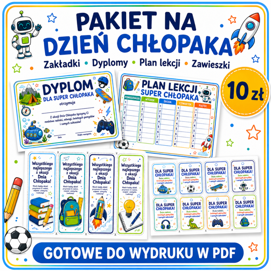 Gadżety na dzień chłopaka do druku