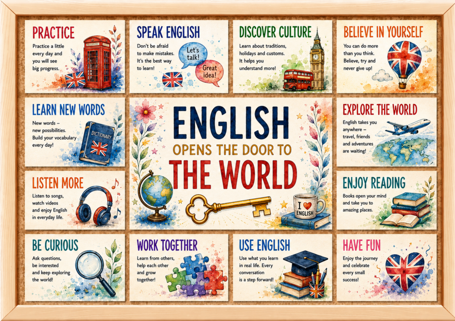 Gazetka English opens the door to the world