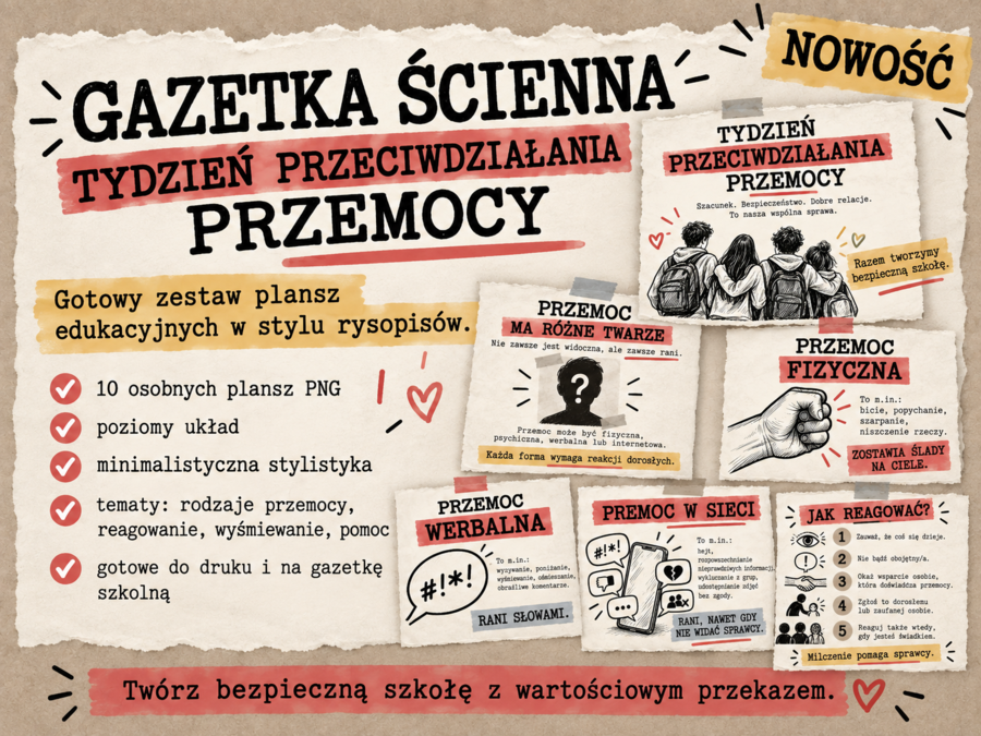 Tydzień przeciwdziałania przemocy – gazetka ścienna