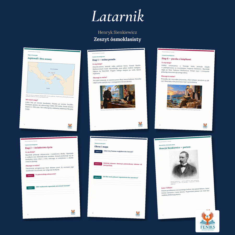 Latarnik — Henryk Sienkiewicz | Zeszyt ósmoklasisty: szczegółowe omówienie, 78 zadań i klucz odpowiedzi