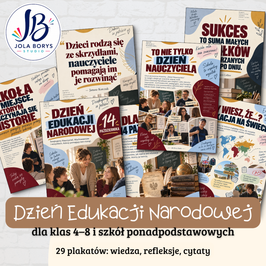 Dzień Edukacji Narodowej – gazetka szkolna dla młodzieży | 29 plakatów A4