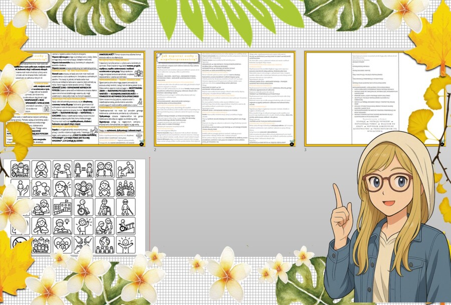 Sketchnotka/notatka - dla ucznia i przypomnienie dla nauczyciela w pdf. Temat "Jak wspierać osoby z niepełnosprawnością?". Edukacja zdrowotna. Klasa 7.