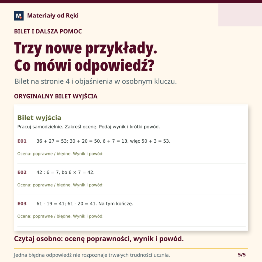 Błędy w obliczeniach - znajdź, wyjaśnij i popraw | Matematyka, klasa 4