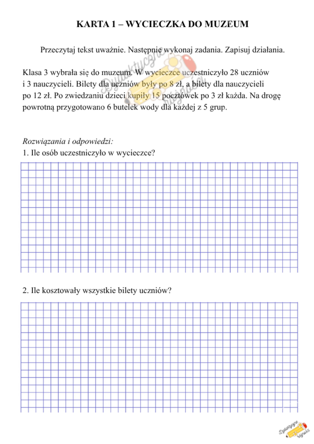 Teksty matematyczne dla klasy 3
