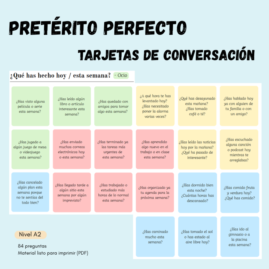 ¿Qué has hecho hoy / esta semana? - Tarjetas de conversación