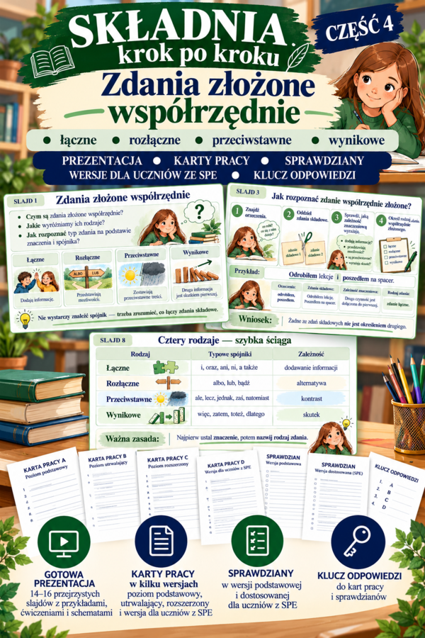 Składnia krok po kroku- zdania złożone współrzędnie