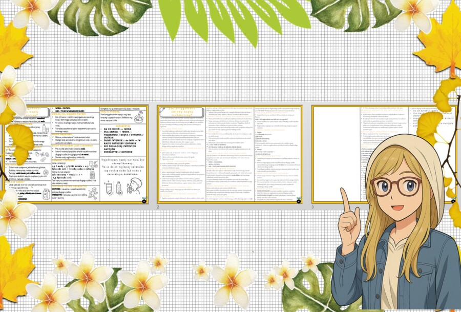 Sketchnotka/notatka - dla ucznia i przypomnienie dla nauczyciela w pdf. Temat "Jak przygotować zdrowy napój izotoniczny?". Edukacja zdrowotna. Klasa 4.