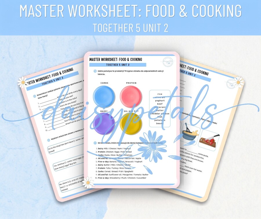 Kompleksowa Karta Pracy z Kluczem: Food & Cooking (Together 5 Unit 2) – Słownictwo, Gramatyka, Komunikacja