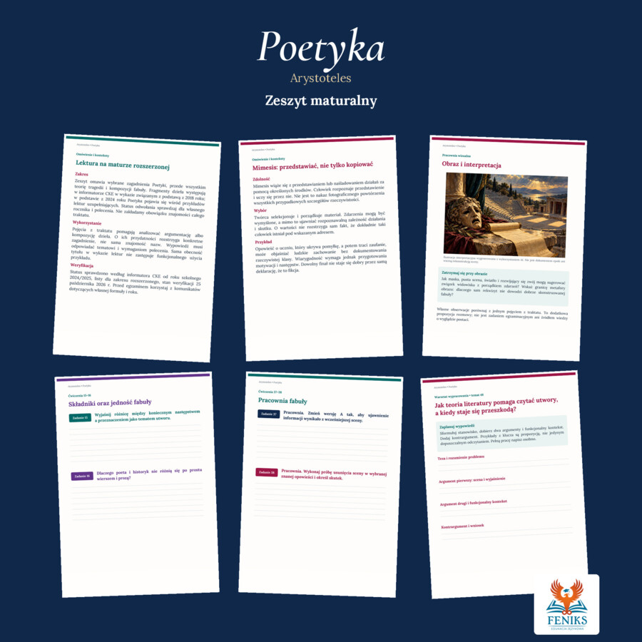 Poetyka — Arystoteles | Zeszyt maturalny: szczegółowe omówienie, 48 zadań i klucz odpowiedzi