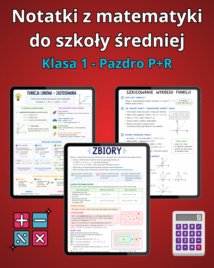 Notatki z matematyki do 1 klasy - Pazdro 1R