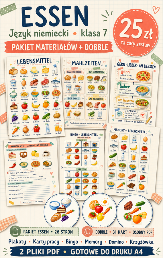 Materiały dydaktyczne, gry - język niemiecki, dział Essen