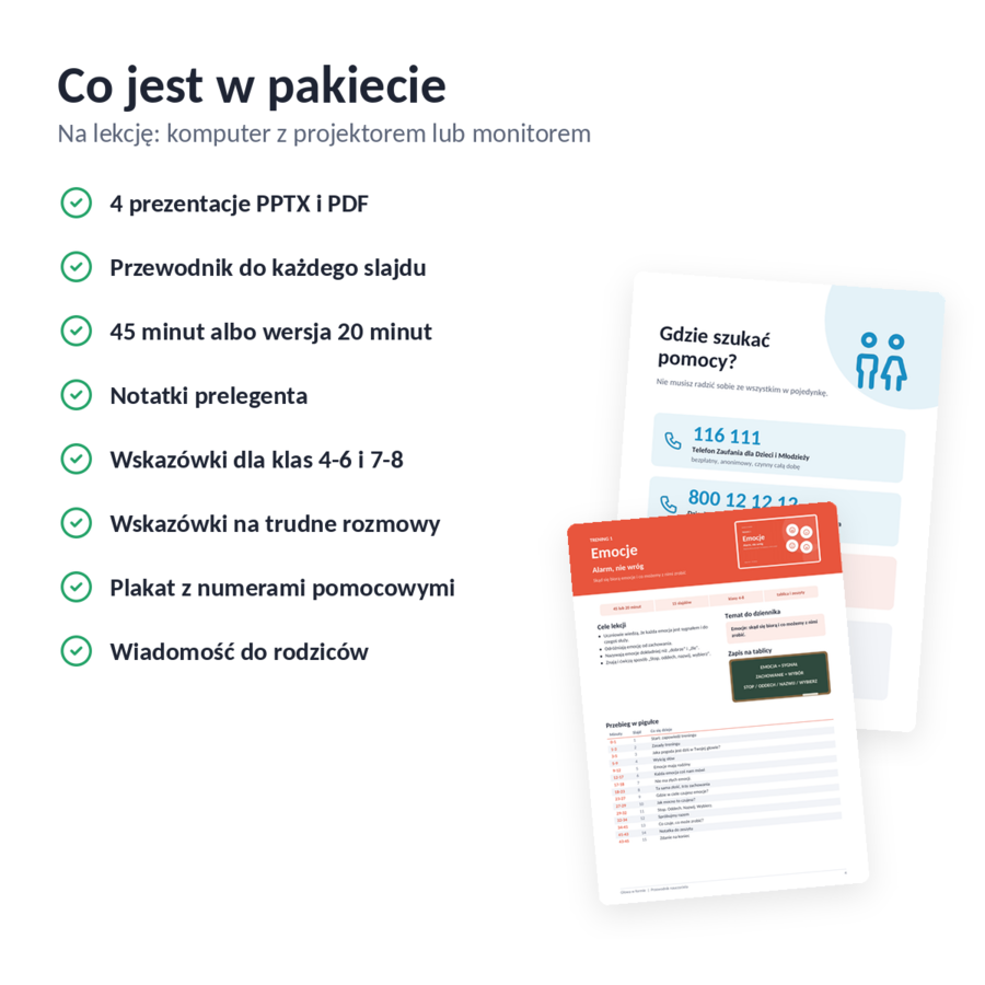 Głowa w formie: 4 lekcje o zdrowiu psychicznym z prezentacjami, klasy 4-8