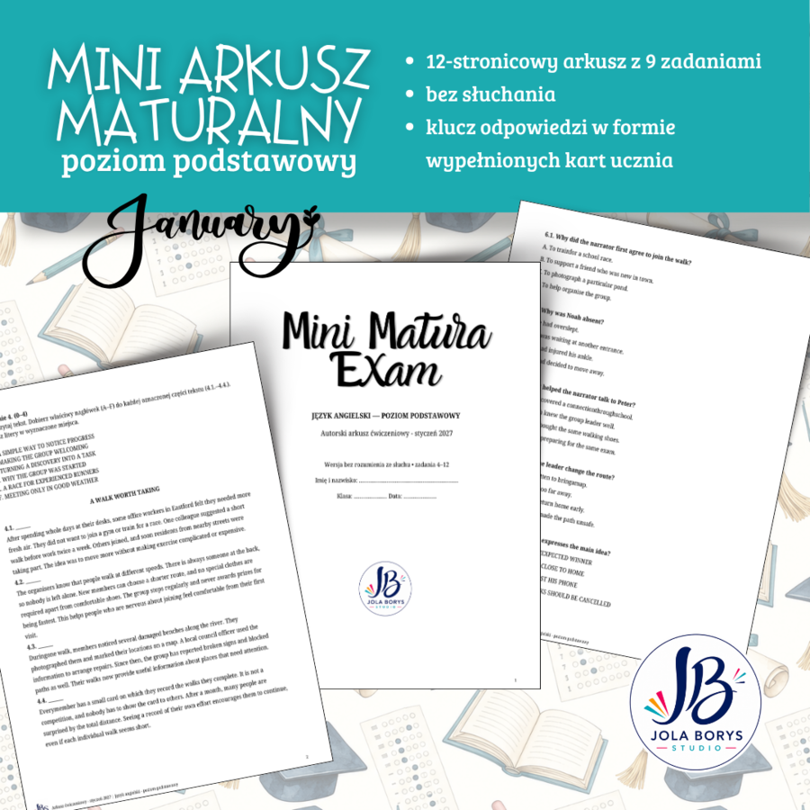 Mini Matura – Styczeń 2027 | Język angielski – poziom podstawowy
