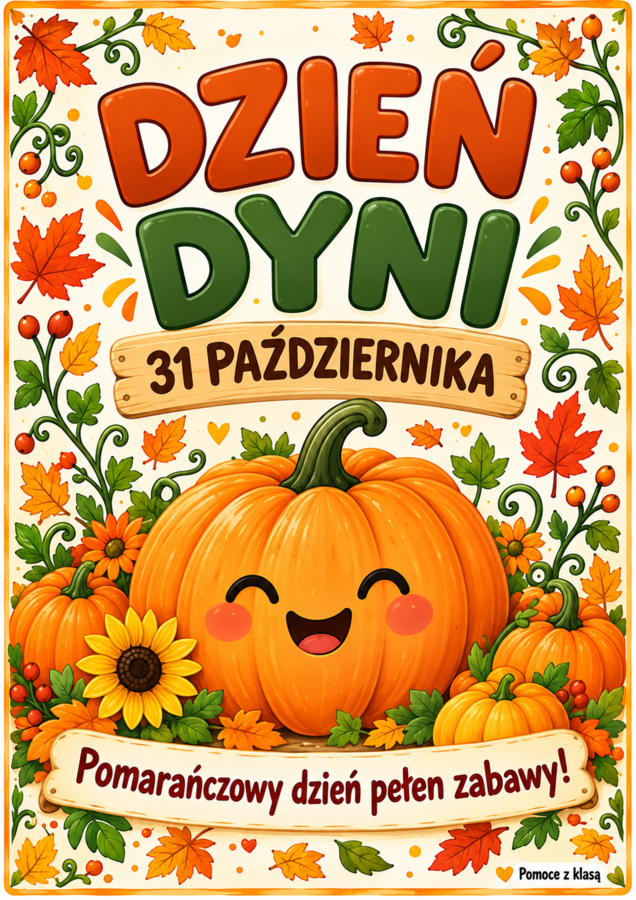 DZIEŃ DYNI – 31 PAŹDZIERNIKA - Gazetka + zabawy dla przedszkola i klas 1–3
