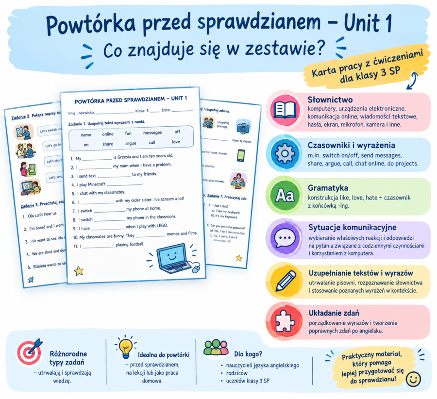 Super Heroes 3 Unit 1 - powtórka do sprawdzianu