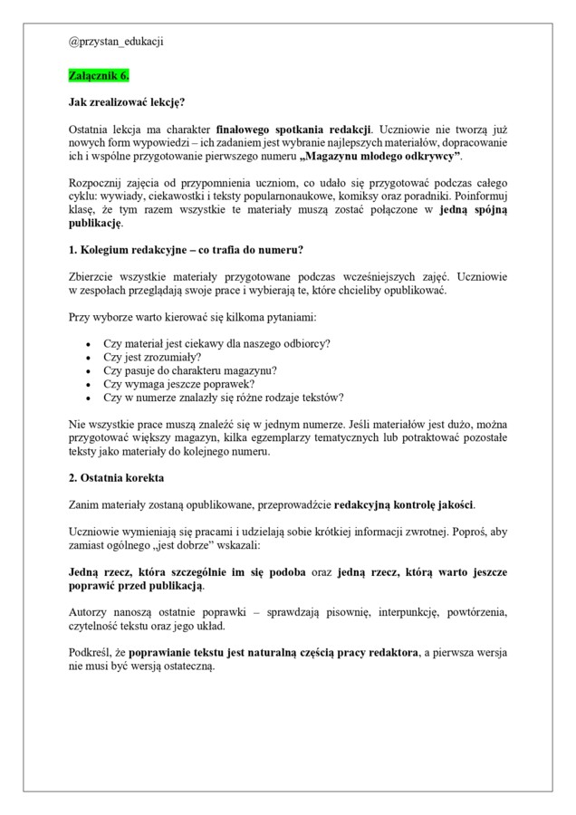 Innowacja pedagogiczna/polonistyczna  kl. 4–6 – Młodzi redaktorzy | 6 gotowych lekcji + karty pracy