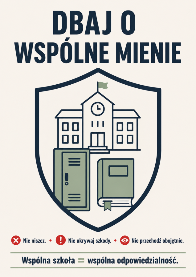Bezpieczeństwo w szkole- odpowiedzialność procentuje! plakaty zgodne z zaleceniami MEN