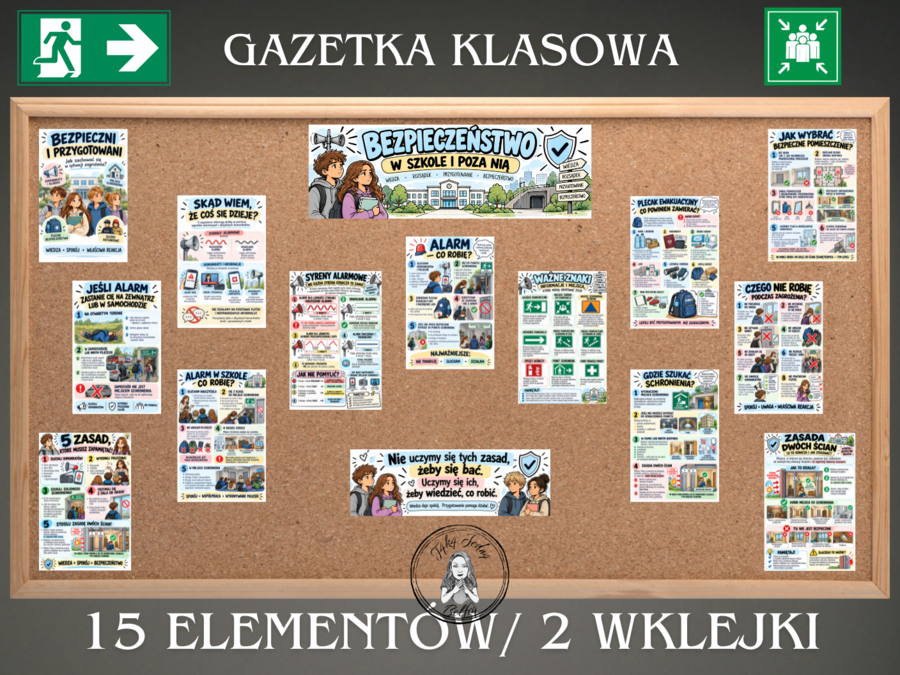 BEZPIECZNI I PRZYGOTOWANI – alarm, miejsce schronienia, bezpieczeństwo (gazetka/prezentacja)