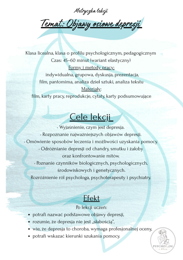 Depresja-lekcja kreatywna z psychologiem