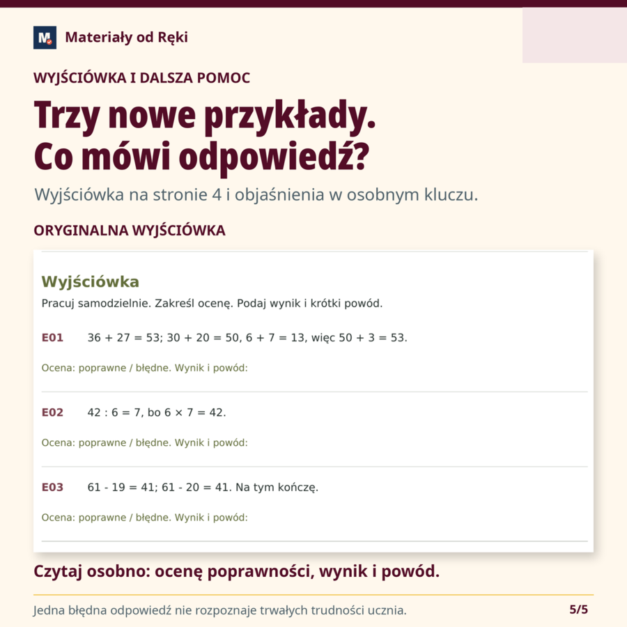 Błędy w obliczeniach - znajdź, wyjaśnij i popraw | Matematyka, klasa 4