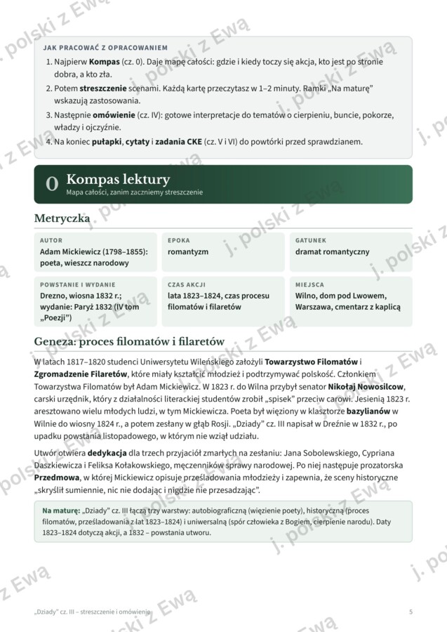 Dziady III - kompletne kompendium wiedzy na maturę