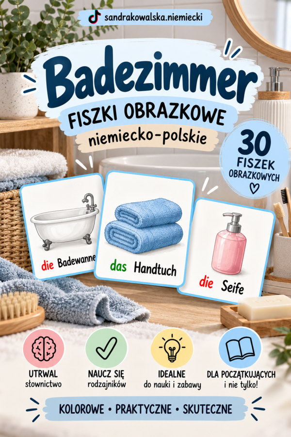 Badezimmer – niemiecko-polskie fiszki obrazkowe