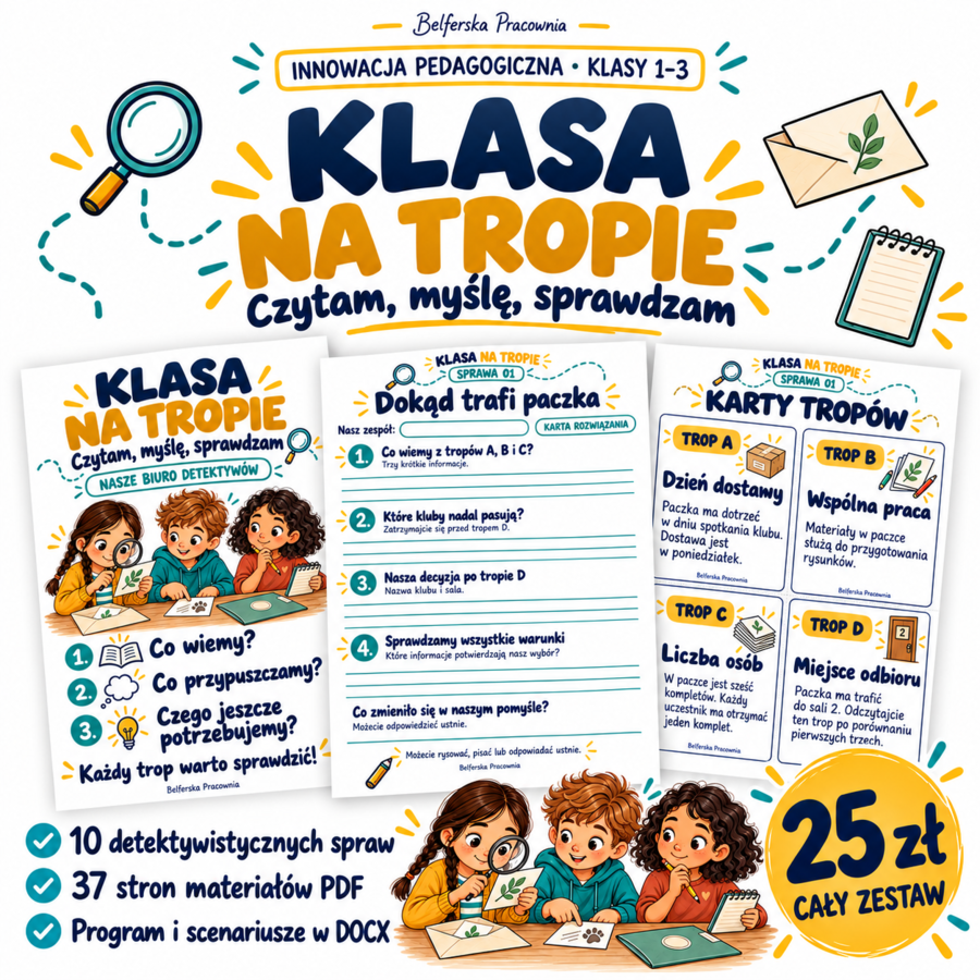 🔎 KLASA NA TROPIE — CZYTAM, MYŚLĘ, SPRAWDZAM Innowacja pedagogiczna dla klas 1–3