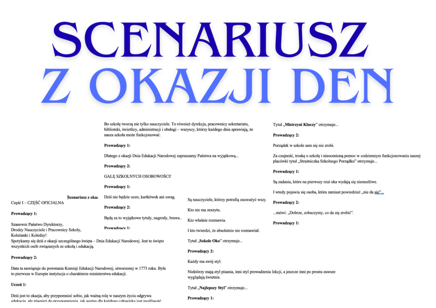 Gala Szkolnych Osobowości – gotowy scenariusz na Dzień Edukacji Narodowej