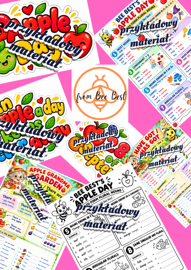 Apple Day - 28th Sep - Dzień Jabłka - activity book - handouts/printouts - gazetka ścienna - FullPack