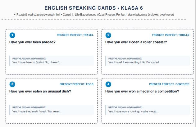 Let’s Talk! Praktyczne Pakiety Kart Konwersacyjnych (Klasa 6) SPEAKING