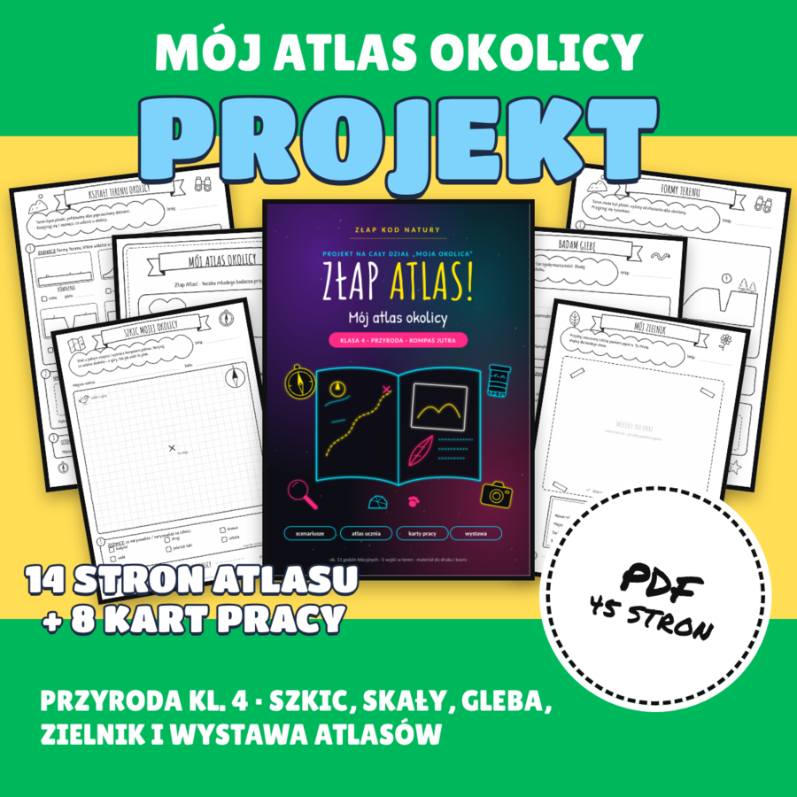 Projekt „Mój atlas okolicy” – przyroda klasa 4, dział „Moja okolica” (Kompas Jutra)