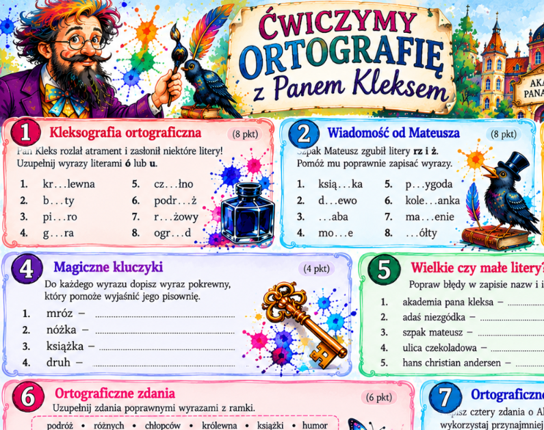 Pakiet materiałów do lektury "Akademia pana Kleksa"