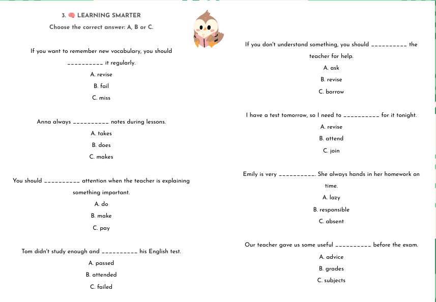 E8 Unit 3 – Education | Szkoła| Vocabulary, Grammar, Reading & Speaking