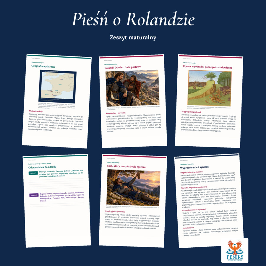 Pieśń o Rolandzie | Zeszyt maturalny: szczegółowe omówienie, 62 zadania i klucz odpowiedzi
