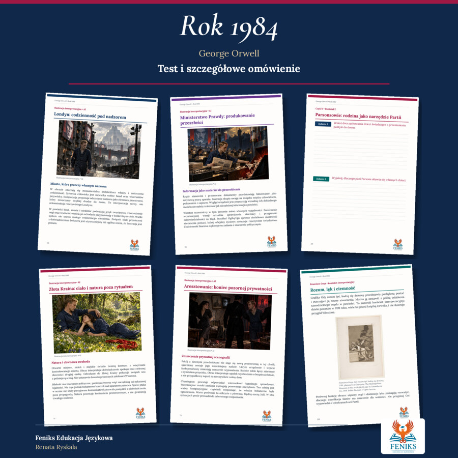 Rok 1984 — George Orwell | Zeszyt maturalny: szczegółowe omówienie, 156 zadań i klucz odpowiedzi