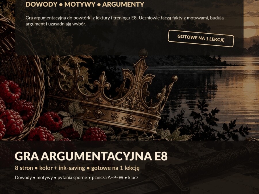 Akta Balladyny – gra argumentacyjna E8, kl. 7–8