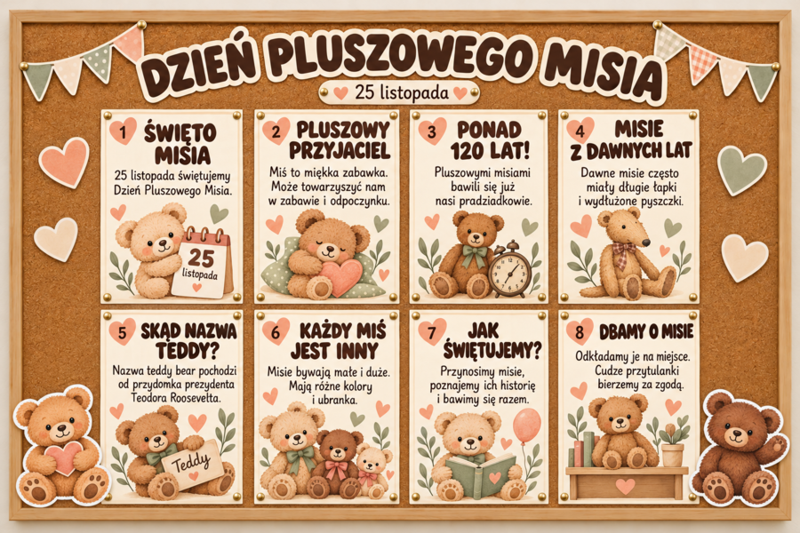 🧸 Dzień Pluszowego Misia — gazetka i dekoracje do druku