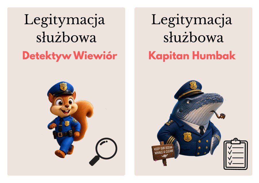 Gra ortograficzna: Detektyw Wiewiór i Kapitan Humbak, gotowa lekcja