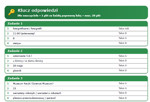 Karta pracy z zadaniami E8 w stylu zadania 10